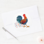 Sticker Rond DeColores Cursillo Coq Coloré (Enveloppe)