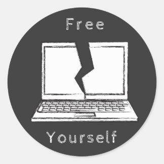 Sticker Rond Déconnectez-vous et sortez