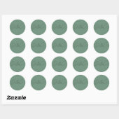 Sticker Rond Décontracté Chic Mariage de style d'écriture manus (Feuille)