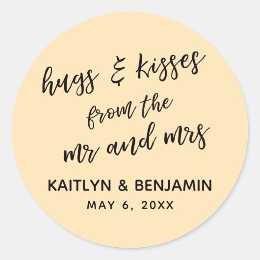 Sticker Rond Décontracté Hugs & Kisses de M. et Mme Peach (Devant)