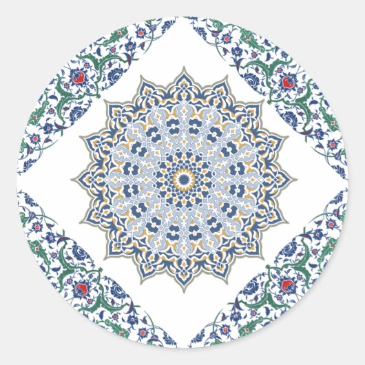Sticker Rond Décor Arabesque Persan Oriental Arabe Turc (Devant)