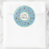 Sticker Rond Décor bleu sur mesure | Joyeux anniversaire (Sac)