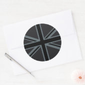 Sticker Rond Décor britannique noir de drapeau d'Union Jack (Enveloppe)