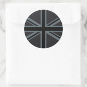 Sticker Rond Décor britannique noir de drapeau d'Union Jack (Sac)