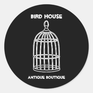 Sticker Rond Décor d'antiquité du nid noir Maison d'oiseaux