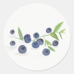 Sticker Rond Décor de cuisine de fruits Blueberries aquarelle