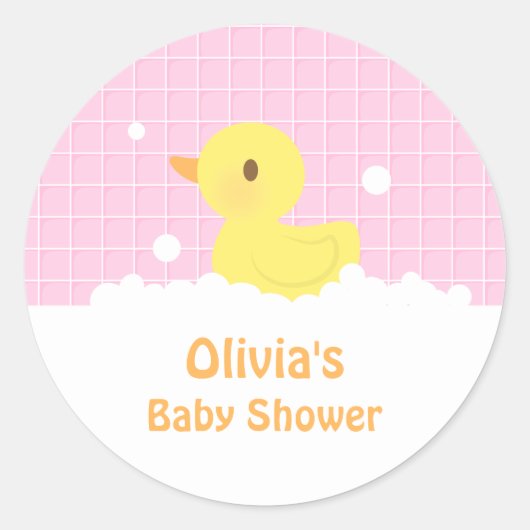 Sticker Rond Décor de la soirée Baby shower en caoutchouc (Devant)