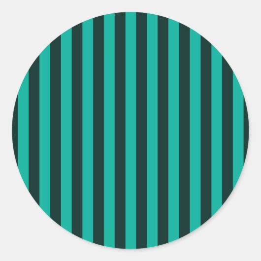 Sticker Rond Décor de style de rayures verticales de turquoise (Devant)