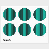 Sticker Rond Décor de style de rayures verticales de turquoise (Feuille)