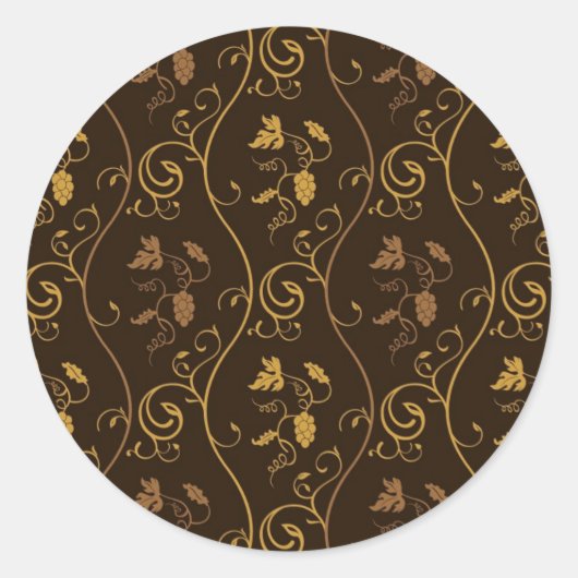 Sticker Rond Décor des raisins (Devant)