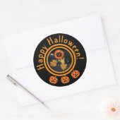 Sticker Rond Décor d'Halloween citrouille (Enveloppe)