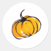 Sticker Rond Décor d'Halloween citrouille orange (Devant)