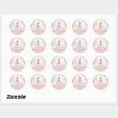 Sticker Rond Décor en marbre rose First Communion (Feuille)