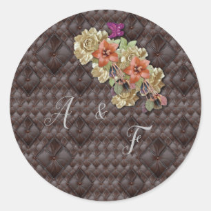 Sticker Rond Décor et cartes en cuir 3D