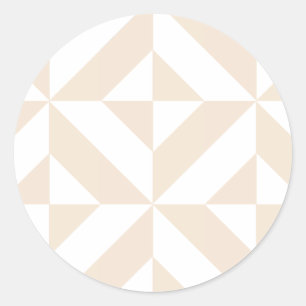 Sticker Rond Décor géométrique beige clair Motif
