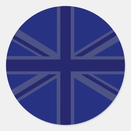 Sticker Rond Décor Union Jack bleu NAvy (Devant)