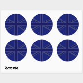 Sticker Rond Décor Union Jack bleu NAvy (Feuille)