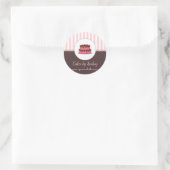 Sticker Rond Décorateur de gâteau PINK boulangerie BROWN CUTE (Sac)