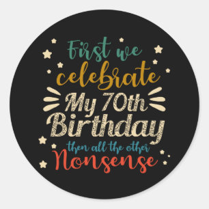 Sticker Rond décoratif vintage fantastique 70e anniversaire