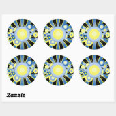 Sticker Rond Décoration Abstraite (Feuille)