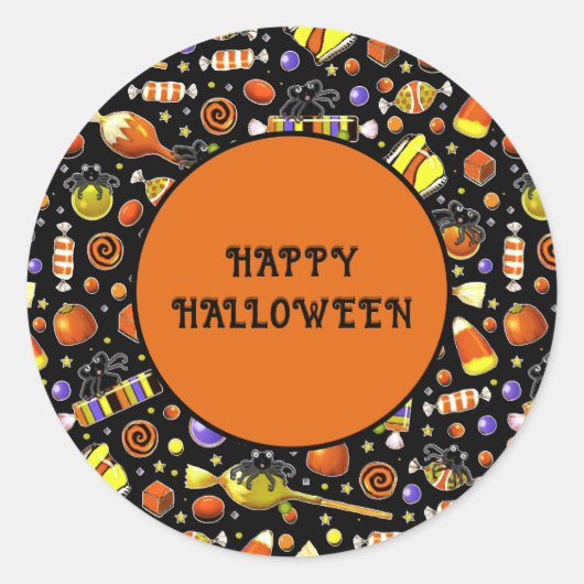 Sticker Rond Décoration de fête d'Halloween (Devant)