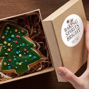 Sticker Rond Décoration de Noël pour Cuire les Esprits Lumineux