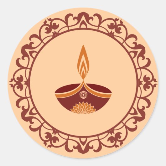 Sticker Rond Décoration Diwali (Devant)