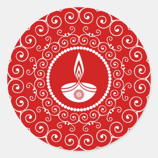 Sticker Rond Décoration Diwali (Devant)