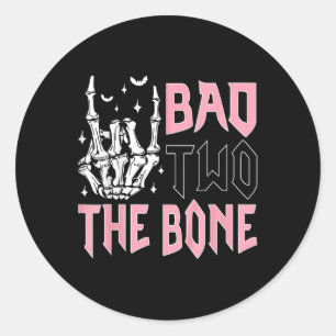 Sticker Rond Décorations de fête Bad Two The Bone 2 ans Bir