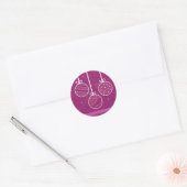 Sticker Rond Décorations de Noël violettes (Enveloppe)