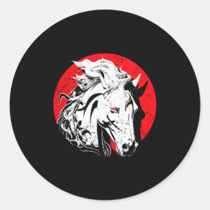 Sticker Rond Décorations du Cheval du Zodiaque Chinois 2026 Ann