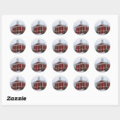 Sticker Rond Décoré pour Noël (Feuille)