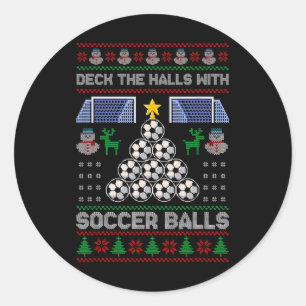 Sticker Rond Décorez Le Hall Avec Un Maillot De Noël De Footbal