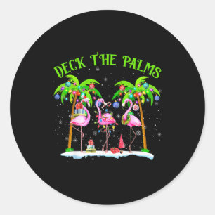 Sticker Rond Décorez Les Palmiers Flamingo Trocal Guirlandes de