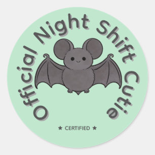 Sticker Rond Découpage de chauve-souris mignonne pour la nuit d