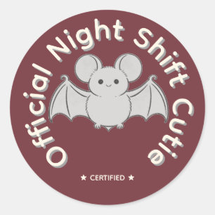 Sticker Rond Découpage de chauve-souris mignonne pour la nuit d