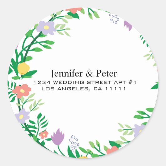 STICKER ROND DECOUPAGE FLORAL DE CUTE LEMON AND FLOWERS (Devant)