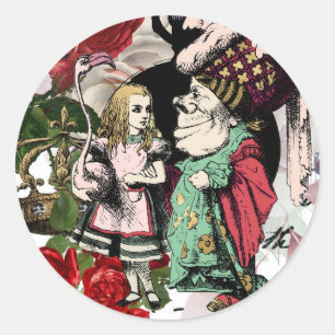 Sticker Rond Découpage vintage Alice au pays des merveilles