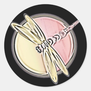 Sticker Rond Découpe de libellule