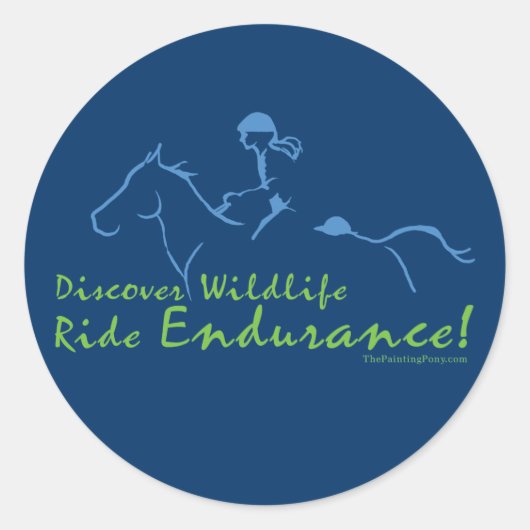 Sticker Rond Découvrez la faune - Cheval d'endurance (Devant)