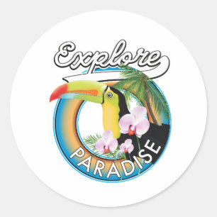 Sticker Rond Découvrez le logo de Paradise Travel