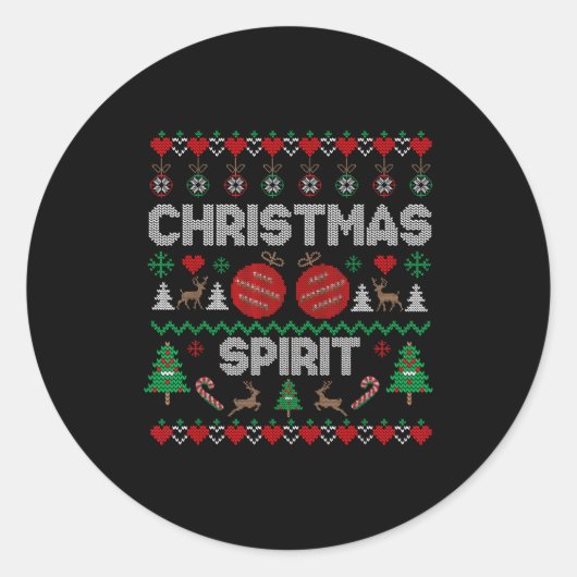 Sticker Rond Deep In Christmas Srit Couples Matching Ugly Sweat (Devant)