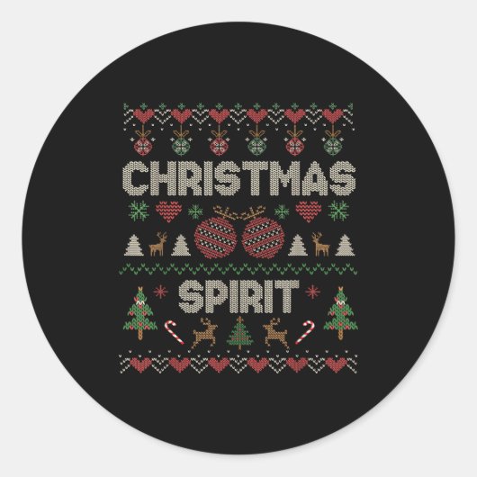 Sticker Rond Deep In The Christmas Srit Couple Matching Christm (Devant)