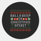 Sticker Rond Deep In The Christmas Srit Matching Couples Ugly (Devant)