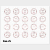 Sticker Rond Deep Red Modern Script Adresse de retour (Feuille)