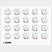 Sticker Rond Deer Antler Rose Roses Adresse de retour (Feuille)