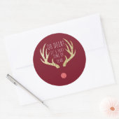 Sticker Rond Deer Antlers Fête de Noël (Enveloppe)