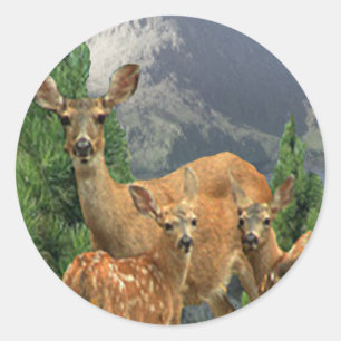 Sticker Rond Deer art