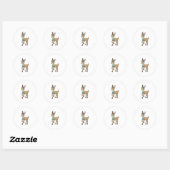 Sticker Rond Deer at Fitness with Towel (Feuille)