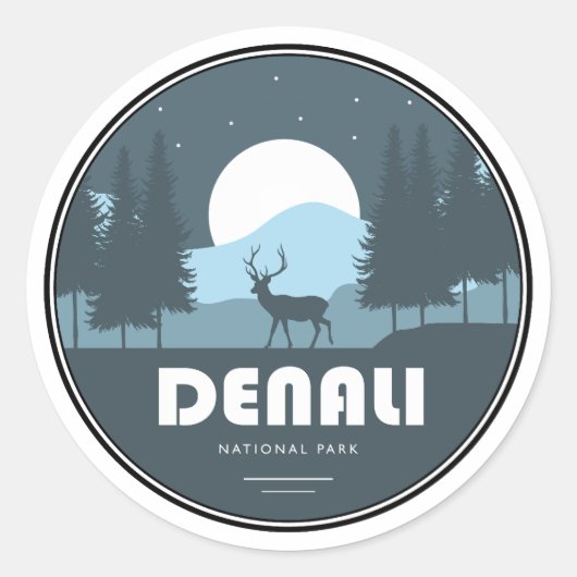 Sticker Rond Deer du parc national de Denali (Devant)